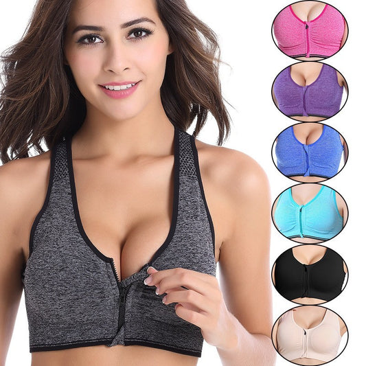 Front Zipper Sports Bra for Women